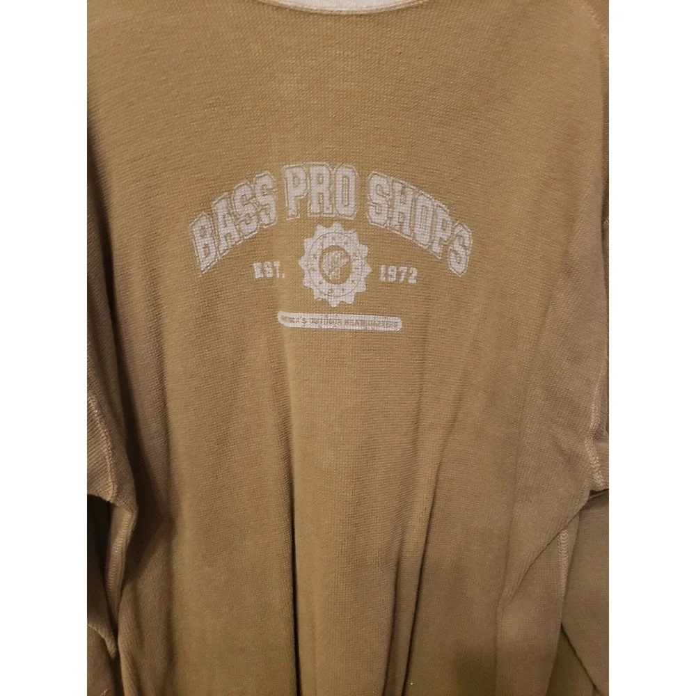 Bass‎ Pro Shops Men's Sz. Xl Thermal Waffle Knit Long Sleeve Shirt, Front Logo